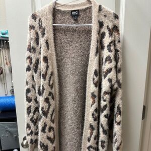 Fuzzy Leopard print duster